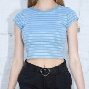 brandy melville blue and white striped shirt